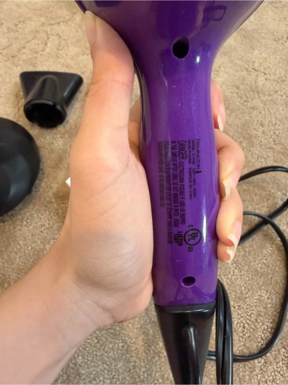 Remington Hair Dryer with Diffuser & Concentrator Attachments